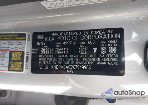 2019 Kia Sportage Lx from USA, damaged, VIN KNDPM3AC2K7549965